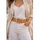 Ceinture élastique torsade camel