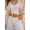 Ceinture élastique torsades camel