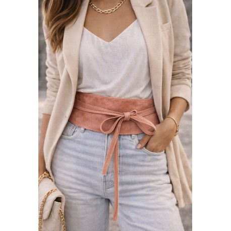 Ceinture kimono vieux rose