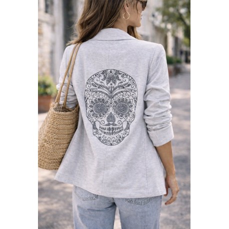 Blazer gris tête de mort