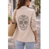 Blazer blanc beige tête de mort
