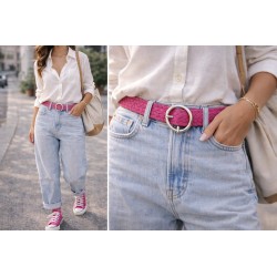 Ceinture tresse fuschia