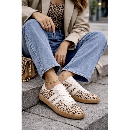 Baskets à lacets Full léopard