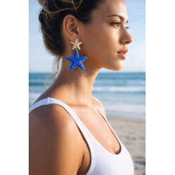 Boucles étoile de mer bleu