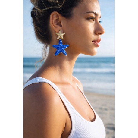 Boucles étoile de mer bleu
