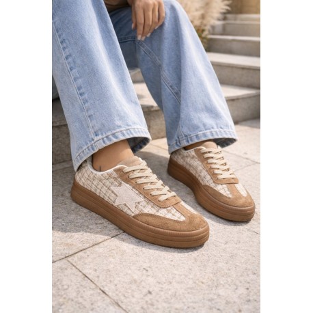 Baskets Gazou étoile camel