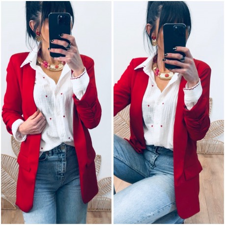 Chemise gaz de conton coeur