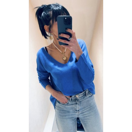 Pull basique bleu