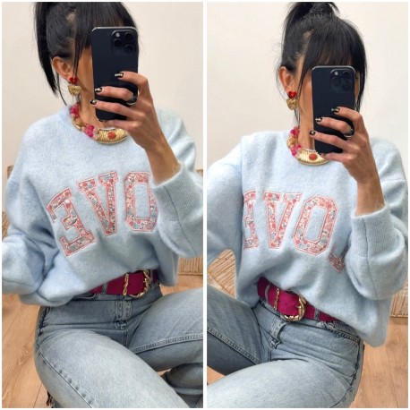 Pull bleu Love