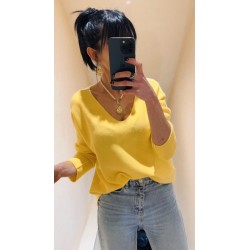 Pull basique jaune