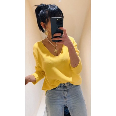 Pull basique jaune