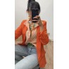 Chemise à rayures orange
