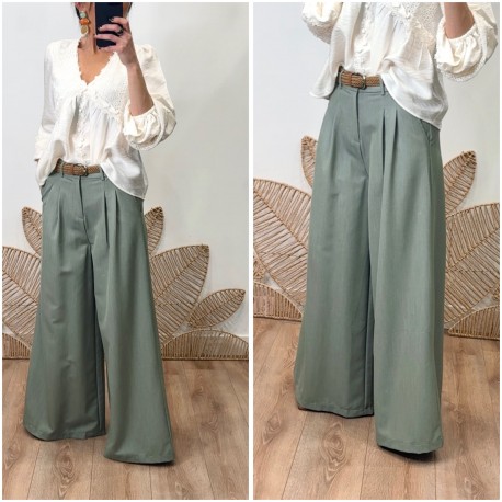 Pantalon fluide kaki