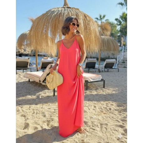 Robe corail perles