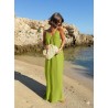 Robe olive perles