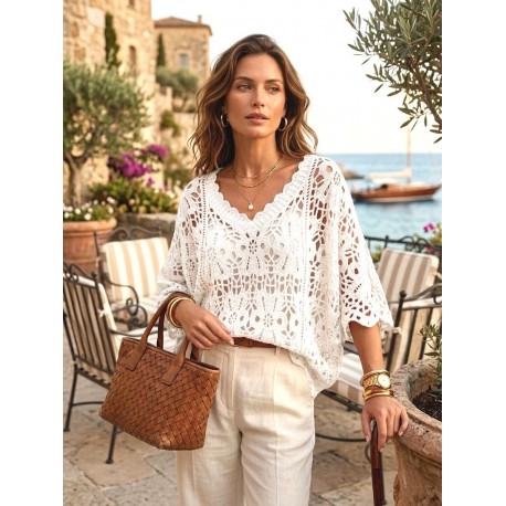 Top crochet - 2 pièces blanc