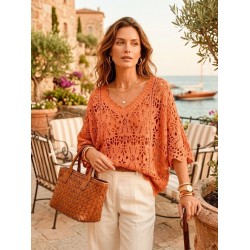 Top crochet - 2 pièces abricot