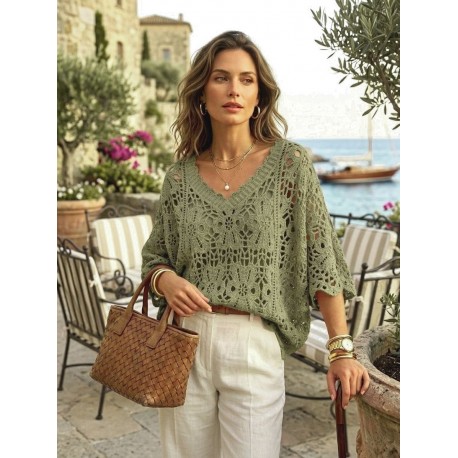 Top crochet - 2 pièces kaki