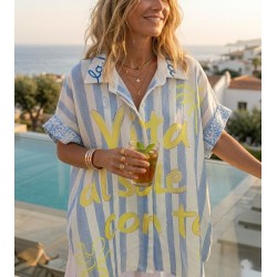 Chemise oversize Vita bleu