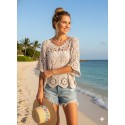 Blouse crochet beige