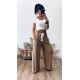 Pantalon gaz de coton kaki Louise