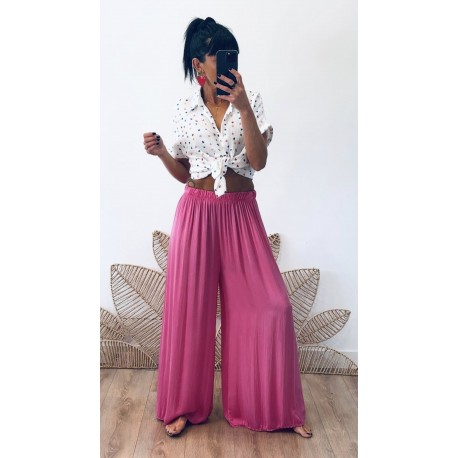 Pantalon viscose fushia