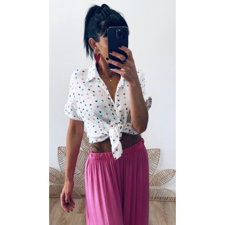 Chemise gaz de coton coeur