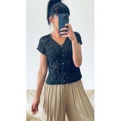 Boléro crochet noir