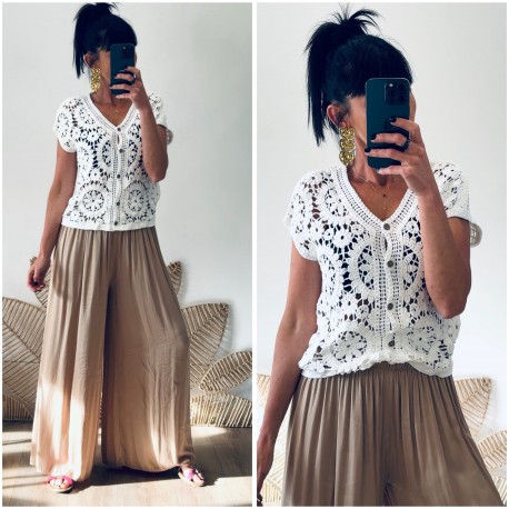 Boléro crochet blanc