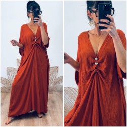 Robe ethnique terracotta