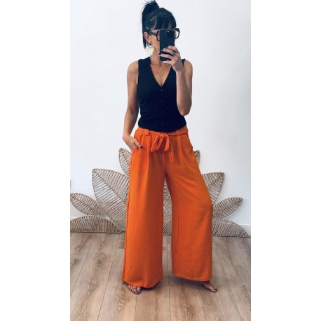 Pantalon fluide orange