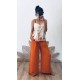 Pantalon fluide orange
