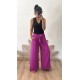Pantalon fluide fushia
