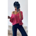 Top chauve souris rose