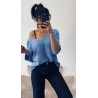 Top chauve souris bleu