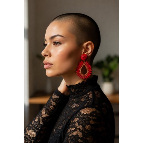 Boucles Salomé rouge