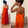 Robe longue gaz de coton orange