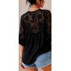 Chemise dos dentelle noire