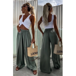 Pantalon viscose kaki