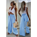 Pantalon viscose bleu ciel
