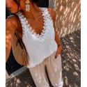 Top blanc dentelle plumetis