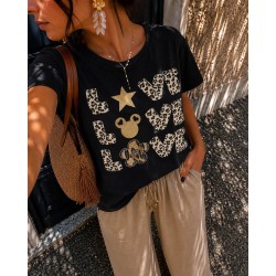 T-shirt noir Love
