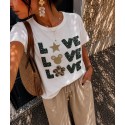 T-shirt Love vert