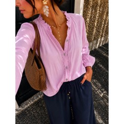 Chemise coton rose