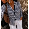 Chemise cintrée marine à rayures