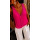 Top broderie fushia