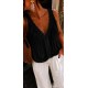 Top noir broderie fushia