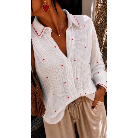 Chemise gaz de conton coeur