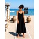 Robe longue noire gaz de coton
