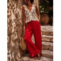 Pantalon gaz de coton rouge